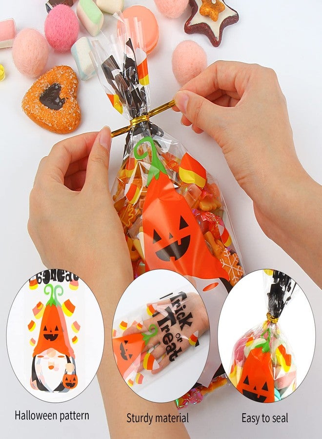 STEFORD 120 Pcs Halloween Cellophane Treat bags, Clear Plastic Candy Gift Cookie Bag with Twists for Halloween Party Favors Supplies - Image 5